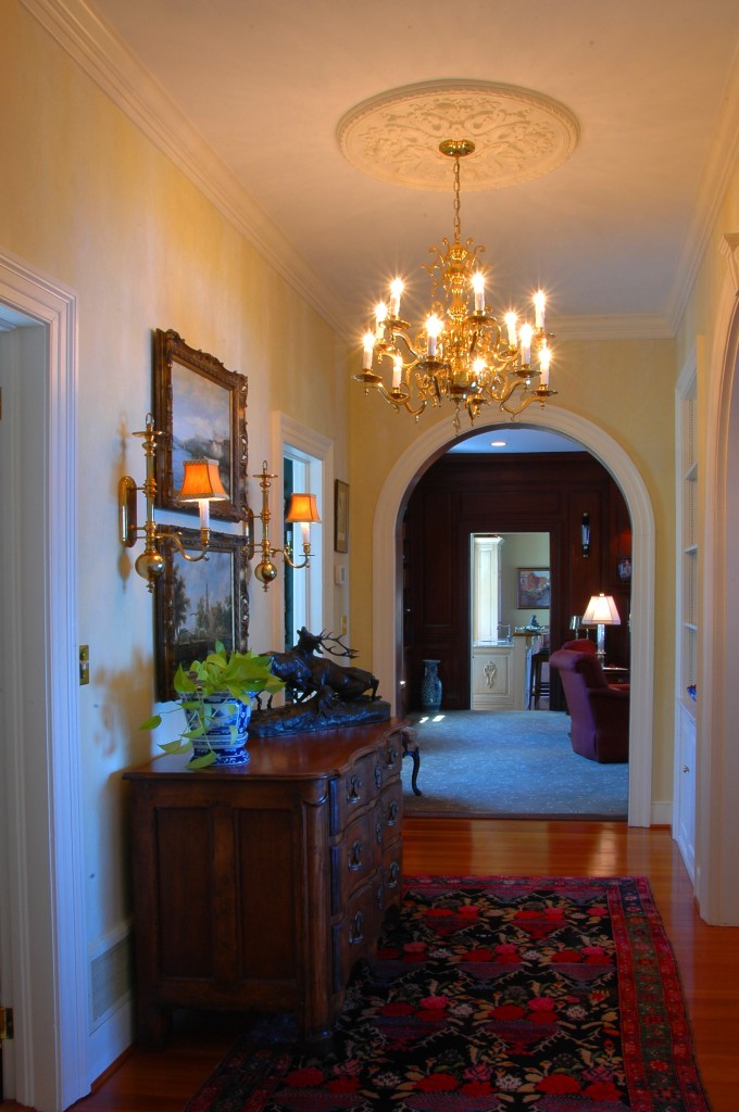 Gorgeous Side Hall.  Exquisite moldings and architectural details.